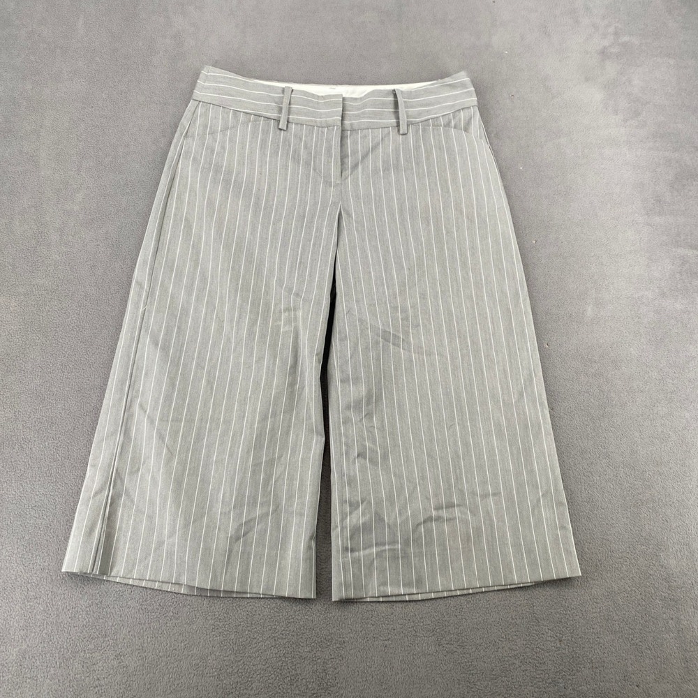 Express Design Studio Editor Gray Pinstripe Gaucho Wide Leg Pants Size 4